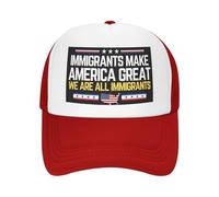 KWQDOZF Gorra Los inmigrantes Hacen Grande a Estados Unidos Gorra de Malla Todos Somos inmigrantes para Hombres y Mujeres, Color
