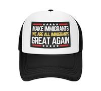 KWQDOZF Gorra Make Immigrants Great Again Gorra de Malla We Are All Immigrants para Hombres y Mujeres, Color Negro