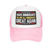 KWQDOZF Gorra Make Immigrants Great Again Gorra de Malla We Are All Immigrants para Hombres y Mujeres, Color Negro