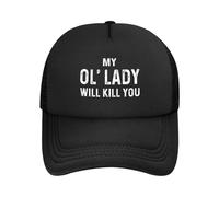 KWQDOZF Gorra My Old Lady Will Kill You, Gorra de Camionero OL' Lady con Gorra de Malla Ajustable.