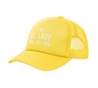 KWQDOZF Gorra My Old Lady Will Kill You, Gorra de Camionero OL' Lady con Gorra de Malla Ajustable.