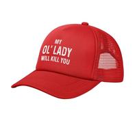 KWQDOZF Gorra My Old Lady Will Kill You, Gorra de Camionero OL' Lady con Gorra de Malla Ajustable.