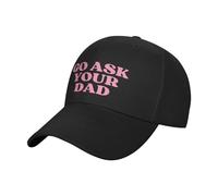 KWQDOZF Gorra Rosa Go Ask Your Dad (Pregúntale a tu papá) - Regalos para papá - Gorra de Camionero - Unisex - Gorra de béisbol