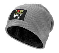 KWQDOZF Gorro Amo a mis Pollos para Hombre y Mujer, Gorro de Invierno con Forro Polar