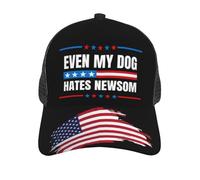 KWQDOZF hasta mi Perro Odia la Gorra de Gavin Newsom. Gorra de béisbol de Malla Negra con el Lema Que le den a Newsom.