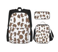 KWQDOZF Kiwi Birds Cute I Love London Print Mochila casual de 3 piezas con lonchera Mochila ajustable unisex, Mochila para computadora portátil de viaje