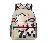 KWQDOZF Linda vaca blanca Inglaterra Reino Unido Retro Londres teléfono impresión viaje lona portátil mochila para mujeres hombres estética mochila casual Daypack