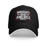 KWQDOZF Los inmigrantes Hacen Grande a Estados Unidos Sombrero Todos Somos inmigrantes Sombrero Gorra para Hombres Mujeres Negro