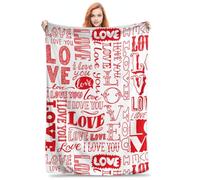 KWQDOZF Love You Manta Love Words Doodle Suave y acogedora Franela Ligera y cálida Manta para sofá Cama, Sala de Estar, Regalos para niños y Adultos 50 x 40 Pulgadas