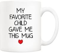 KWQDOZF Mi hijo favorito me dio esta taza. Regalos de hija, hijo, regalo para papá, mamá, padres, regalo para mujeres y hombres, 11 oz.