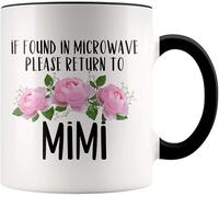 KWQDOZF Mimi F Found N Microwave Please Return to Mimi Coffee Mugs Novelty Coffee Cup Double Side Printed Ceramic Tea Mug for Mom Dad Friends Wife ...