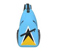 KWQDOZF Mochila bandolera ajustable con la bandera de Santa Lucía: bolso bandolera informal para viajes, gimnasio y uso diario.