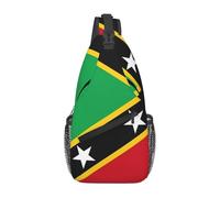 KWQDOZF Mochila bandolera ajustable con la bandera de Santa Lucía: bolso bandolera informal para viajes, gimnasio y uso diario.
