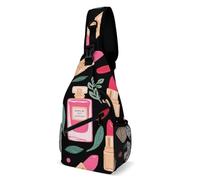 KWQDOZF Mochila bandolera para hombre y mujer, ideal para gimnasio, para el día a día, para actividades al aire libre, práctica mochila cruzada de pecho - Modern Lady Cosmetic Perfume Lipstick Art