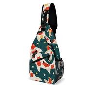 KWQDOZF Mochila bandolera para hombre y mujer, ideal para gimnasio, para el día a día, para actividades al aire libre, práctica mochila cruzada de pecho - Lucky Fish Art