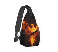 KWQDOZF Mochila bandolera plegable para hombre, bolso de día - Fire Flame Bird, color negro, multiusos, antirrobo, bandolera con correa ajustable para el hombro.