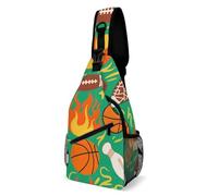 KWQDOZF Mochila bandolera plegable para hombre y mujer, bolso cruzado de pecho - Fire Ball, fútbol, baloncesto, béisbol, fútbol americano, arte deportivo, antirrobo, multiusos, mochila tipo mochila
