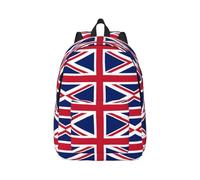 KWQDOZF Mochila de lona con estampado de mar de fútbol de la bandera del Reino Unido para mujer, mochila informal de viaje para hombre, para ordenador portátil, trabajo, viajes, senderismo