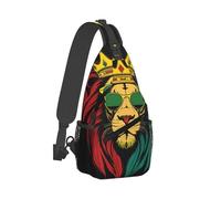 KWQDOZF Mochila de viaje para hombre y mujer, para acampar al aire libre, con la bandera del rey del reggae, león, color negro, ideal para ciclismo, deportes, senderismo, viajes y camping.