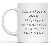 KWQDOZF No confíes en un preceptor que no bebe café y dice mucho. Taza de té de cerámica de regalo para mamá, papá, amigo, esposa y esposo, 11 oz.