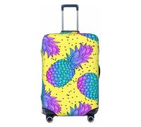 KWQDOZF Nueva Funda para Equipaje con Estampado Tropical Hawaiano Morado, Azul y Amarillo de Pino. Protector Lavable de Fibras elásticas para Maletas de tamaño Mediano.