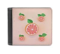 KWQDOZF Portafoglio Bifold a Forma di pompelmo per Donna e uomo, in morbida Pelle PU, sottile, con tasca frontale e Porta biglietti da Visita