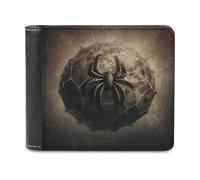 KWQDOZF Portafoglio Bifold a Forma di ragnatela con pallina per Donna e uomo, in morbida Pelle PU, sottile, con tasca frontale e Porta biglietti da Visita