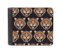 KWQDOZF Portafoglio Bifold con Motivo a Testa di Tigre per Donna e uomo, portafoglio in morbida Pelle PU, sottile, tasca frontale, Porta biglietti da Visita