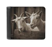 KWQDOZF Portafoglio Bifold in Capra Bianca per Donna e uomo, in morbida Pelle PU, sottile, con tasca frontale e Porta biglietti da Visita