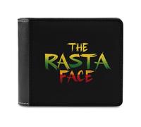 KWQDOZF Portafoglio Bifold sottile da uomo The Rasta Face con 6 scomparti per Carte di credito, portamonete da viaggio e Clip in Pelle