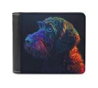 KWQDOZF Portafoglio con Ritratto di Cane colorato, Grande capacità, in Pelle, con pochette per telefono, Borsa da viaggio, Regalo per uomo e Donna
