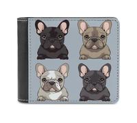KWQDOZF Portafoglio da uomo con Stampa Bulldog Francese, portafogli Bifold con tasca frontale per uomo