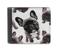 KWQDOZF Portafoglio da uomo con Stampa Bulldog Francese, portafogli Bifold con tasca frontale per uomo