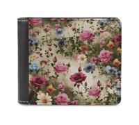 KWQDOZF Portafoglio da viaggio in Pelle con Fiori selvatici in Fiore, Grande capacità, per telefono, per uomo e Donna, Regalo