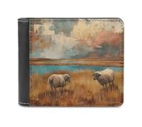 KWQDOZF Portafoglio Grazing in The Fields, Grande capacità, in Pelle, con pochette per telefono, Borsa da viaggio, Regalo per uomo e Donna