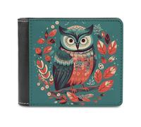 KWQDOZF Portafoglio gufo e Fiore in Pelle di Grande capacità, pochette per telefono, Borsa da viaggio per uomo e Donna, Regalo