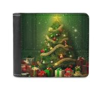 KWQDOZF Portafoglio in Pelle con alberi di Natale, Grande capacità, pochette per telefono, Borsa da viaggio per uomo e Donna, Regalo