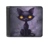 KWQDOZF Portafoglio in Pelle di Gatto con occhi gialli, Grande capacità, pochette per telefono, Borsa da viaggio per uomo e Donna, Regalo