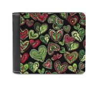 KWQDOZF Portafoglio in Pelle di Grande capacità, a Forma di Cuore e Verde, con pochette per telefono, Borsa da viaggio per uomo e Donna, Regalo