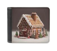 KWQDOZF Portafoglio in Pelle di Grande capacità con casetta di Pan di zenzero, pochette per telefono, Borsa da viaggio per uomo e Donna, Regalo