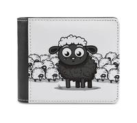 KWQDOZF Portafoglio in Pelle di Grande capacità con Motivo a Pecora Bianca e nera, per telefono, Borsa da viaggio, Regalo per uomo e Donna