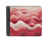 KWQDOZF Portafoglio in Pelle di Grande capacità con onde Bianche e Pesca, pochette per telefono, Borsa da viaggio per uomo e Donna, Regalo