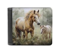 KWQDOZF Portafoglio in Pelle di Grande capacità con Ricamo di animali, Cavalli, telefono, pochette, Borsa da viaggio per uomo e Donna, Regalo