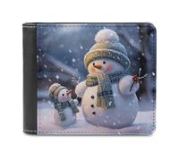 KWQDOZF Portafoglio invernale con pupazzo di Neve, Grande capacità, in Pelle, con pochette per telefono, Borsa da viaggio, Regalo per uomo e Donna