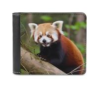 KWQDOZF Portafoglio Piccolo Panda Rosso, Grande capacità, portafoglio in Pelle, pochette per telefono, Borsa da viaggio, Regalo per uomo e Donna
