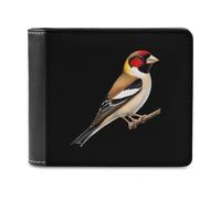 KWQDOZF Portafoglio sottile da uomo Goldfinch con 6 scomparti per Carte, portamonete da viaggio e Clip in Pelle