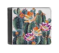 KWQDOZF Portafoglio Verde in Fiore, Grande capacità, in Pelle, con pochette per telefono, Borsa da viaggio, Regalo per uomo e Donna