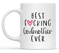 KWQDOZF Regalo para madrina, la mejor taza de café para madrina, taza de café novedosa, taza de té de cerámica con impresión de doble cara para mamá, papá, amigo, esposa, esposo, regalo de 11 oz