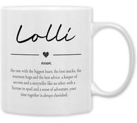 KWQDOZF Regalos Lolli para abuelas de nietos, tazas de café novedosas, taza de té de cerámica con impresión de doble cara para mamá, papá, amigo, esposa, esposo, regalo de 11 oz