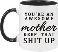 KWQDOZF Regalos para mamá: Eres una madre increíble, tazas de café, taza de café novedosa, taza de té de cerámica con impresión de doble cara para mamá, papá, amigo, esposa, esposo, regalo de 11 oz